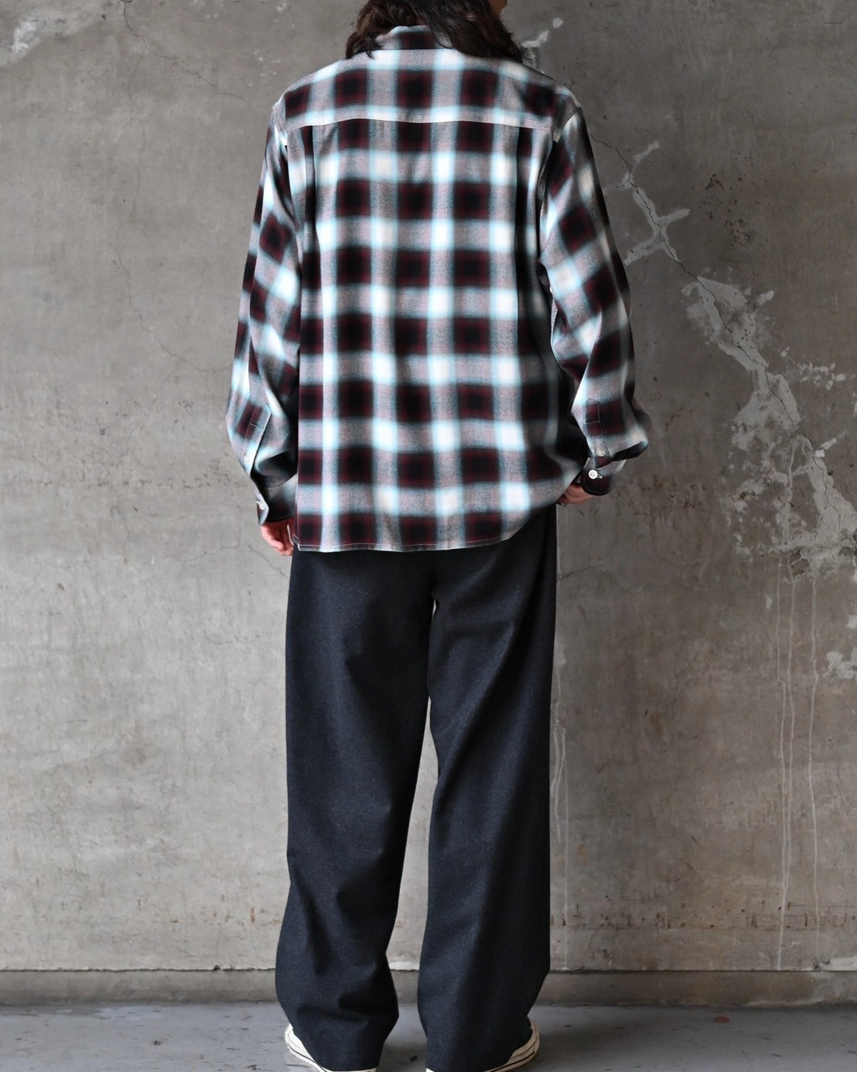 WACKO MARIA / OMBRE CHECK OPEN COLLAR SHIRT L/S -type3- (26FW-WMS-OC06)