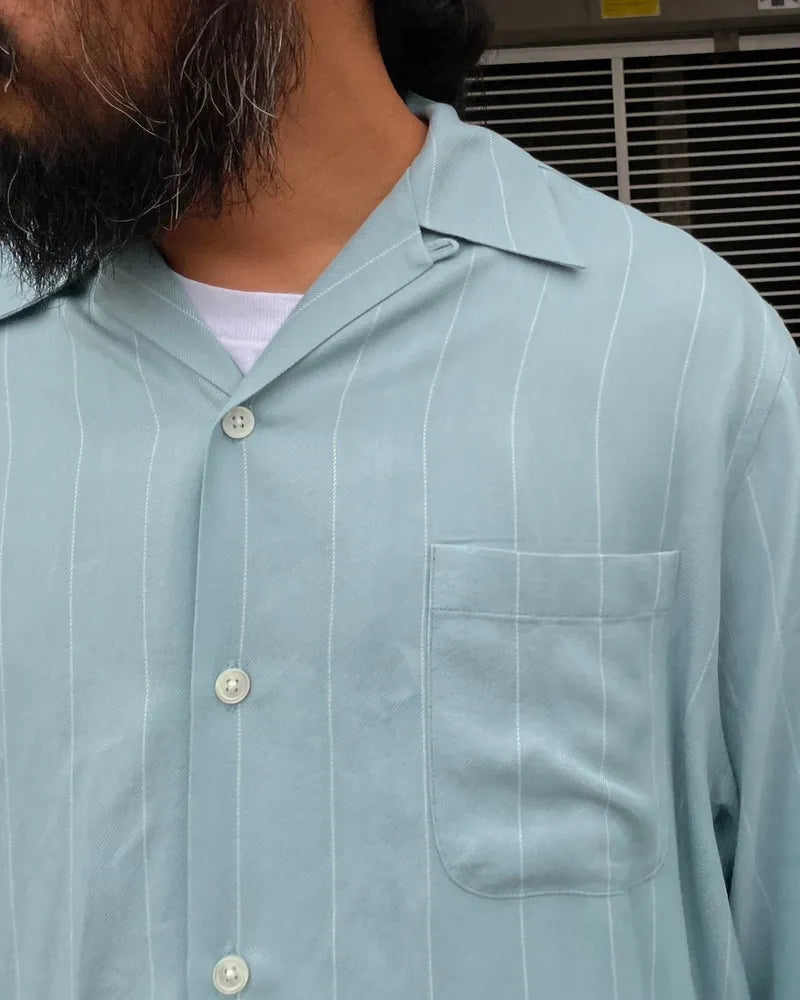 WACKO MARIA / STRIPED OPEN COLLAR SHIRT L/S -TYPE2- (24FW-WMS-OC06)