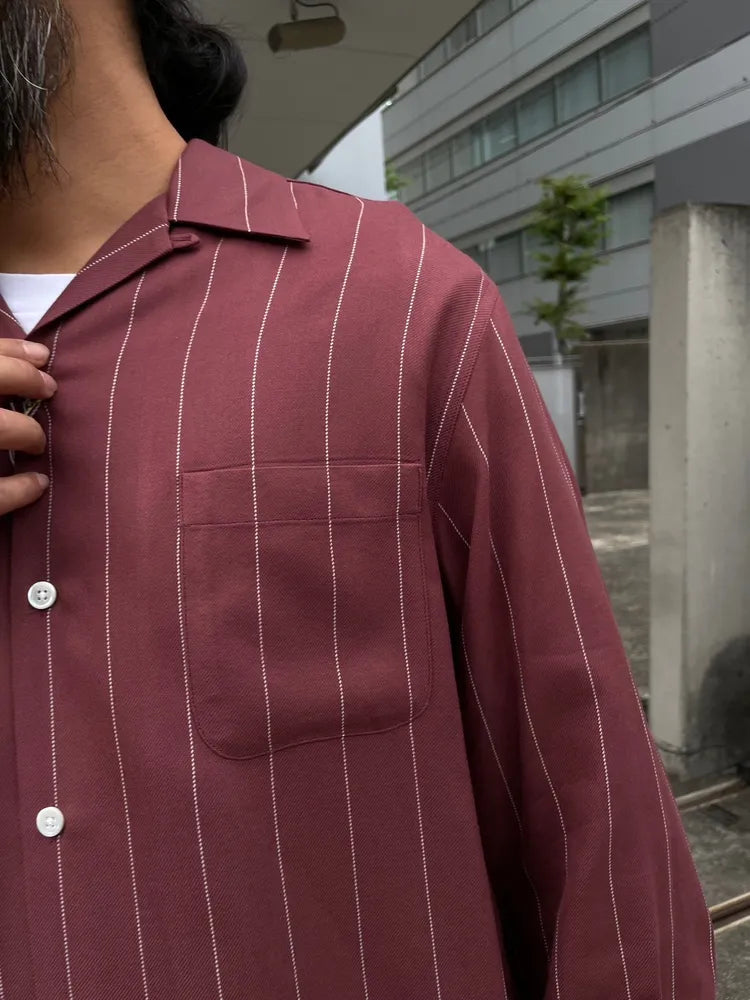 WACKO MARIA / STRIPED OPEN COLLAR SHIRT L/S -TYPE2- (24FW-WMS-OC06)