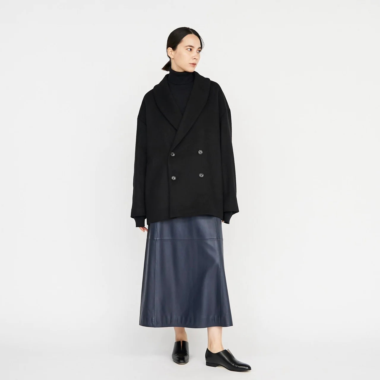 Graphpaper / Light Melton Shawl Collar Coat (WOMEN)