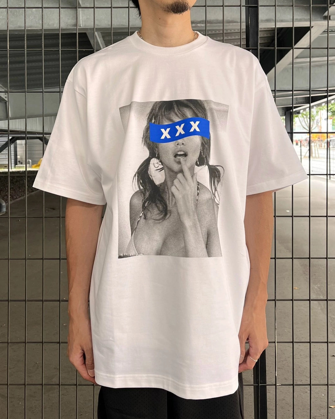 GOD SELECTION XXX / Blue Box Logo Monochrome Photo Tee (GX-S26-ST-13)