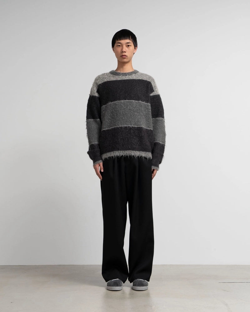 Graphpaper × YOKE / BRUSHED MOHAIR BORDER SWEATER (GM243-80906Y)