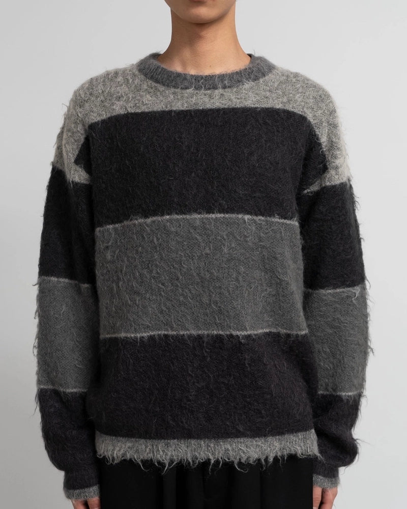 Graphpaper × YOKE / BRUSHED MOHAIR BORDER SWEATER (GM243-80906Y)