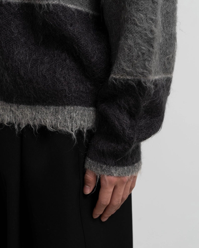 Graphpaper × YOKE / BRUSHED MOHAIR BORDER SWEATER (GM243-80906Y)