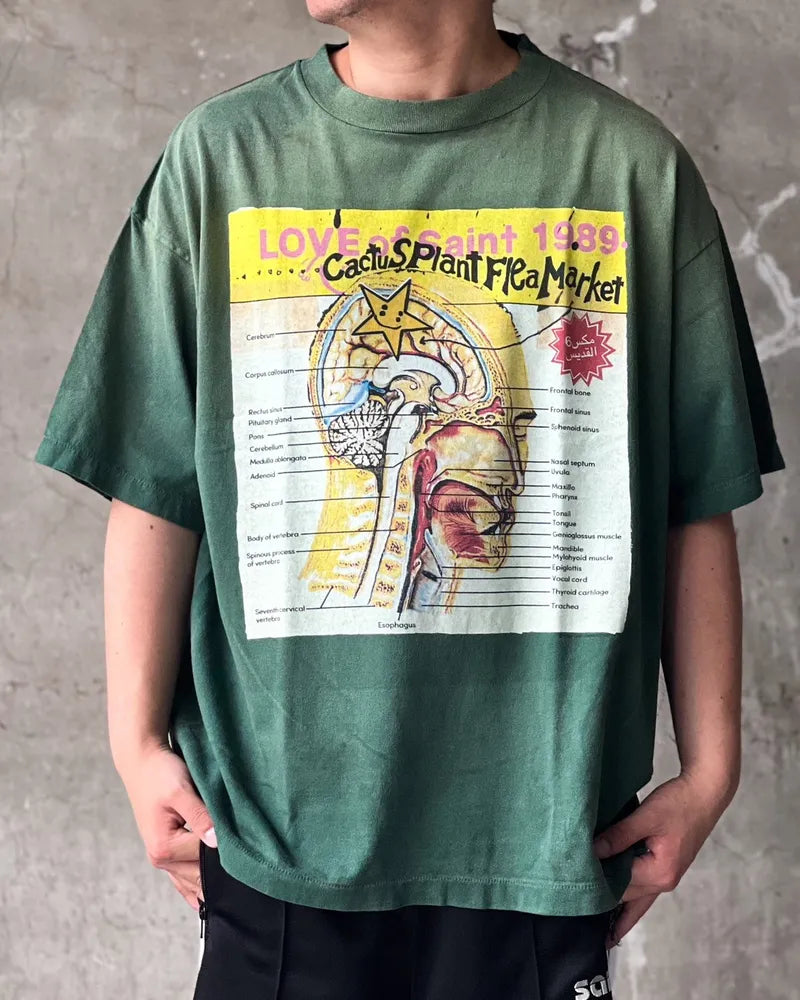 ©︎SAINT Mxxxxxx / × Cactus Plant Flea Market   CP_SS TEE/LOVE OF SNT (SM-YS1-0000-C04)