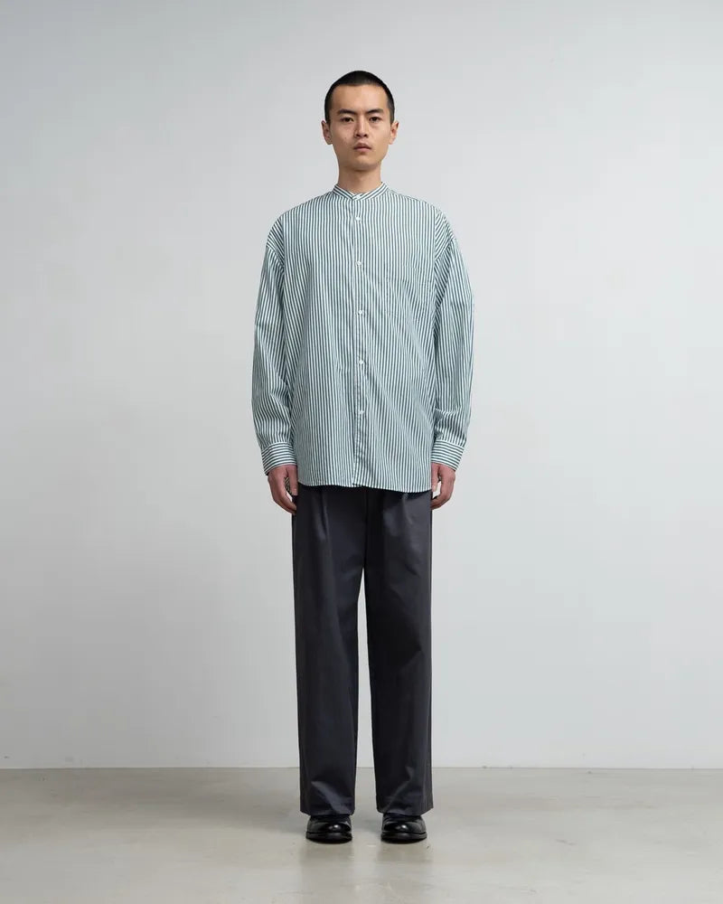 Graphpaper / Broad L/S Oversized Band Collar Shirt (GM244-50023STB)