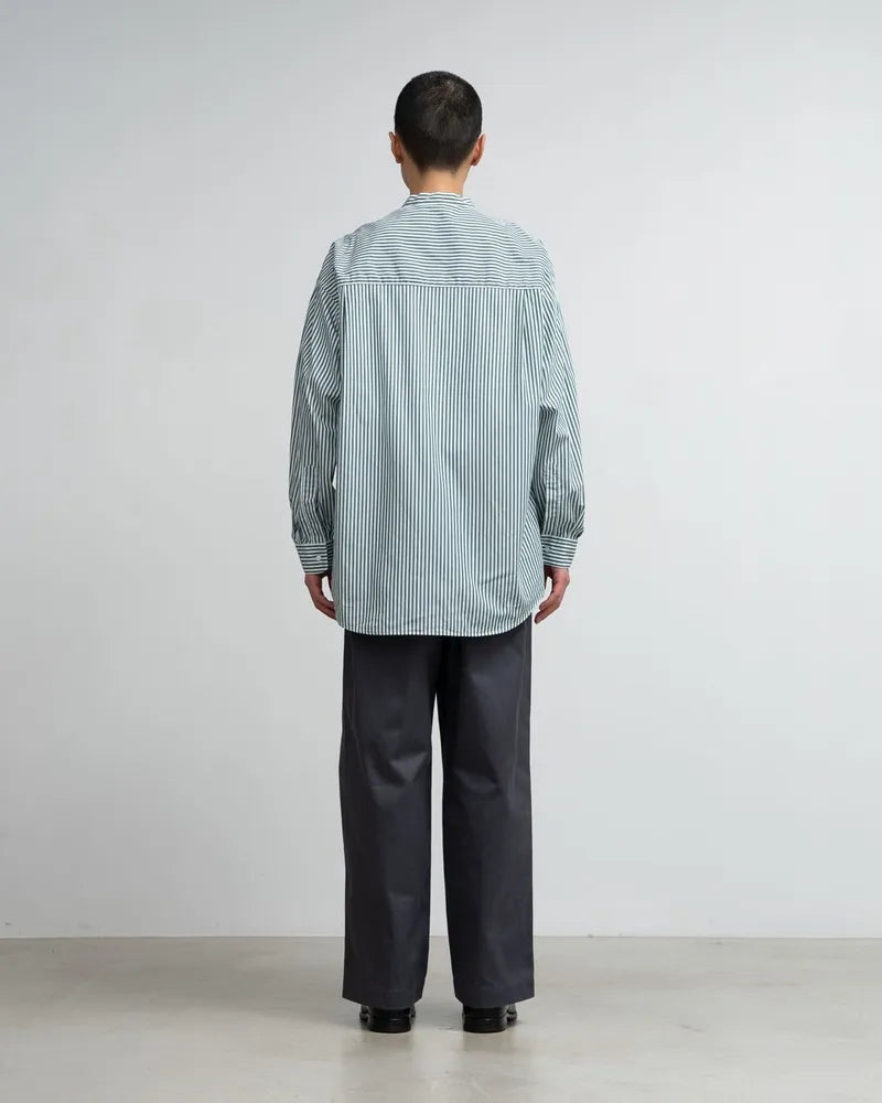 Graphpaper / Broad L/S Oversized Band Collar Shirt (GM244-50023STB)