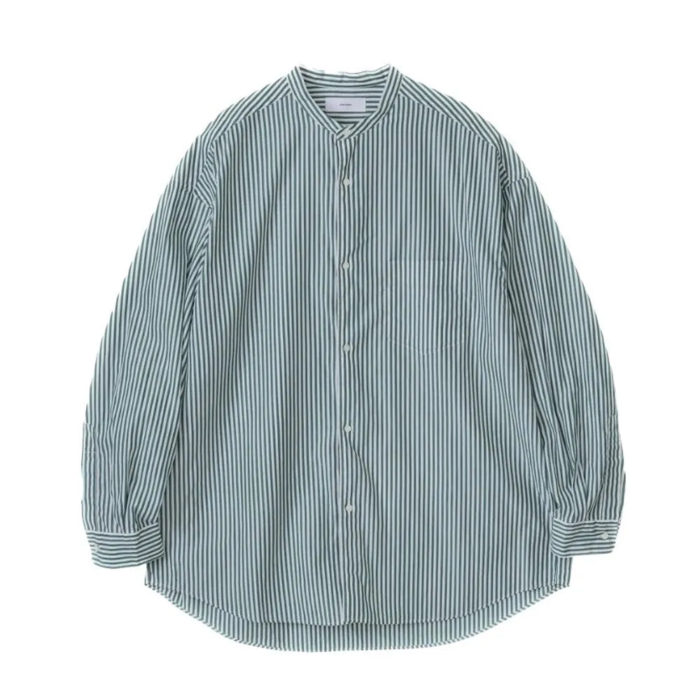 Graphpaper / Broad L/S Oversized Band Collar Shirt (GM244-50023STB)