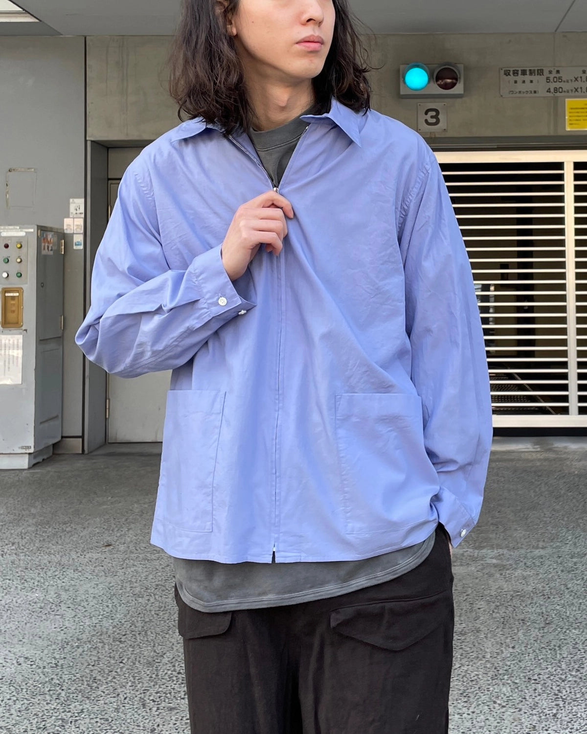 blurhms / Chambray Zip Shirt (BHS25S020)