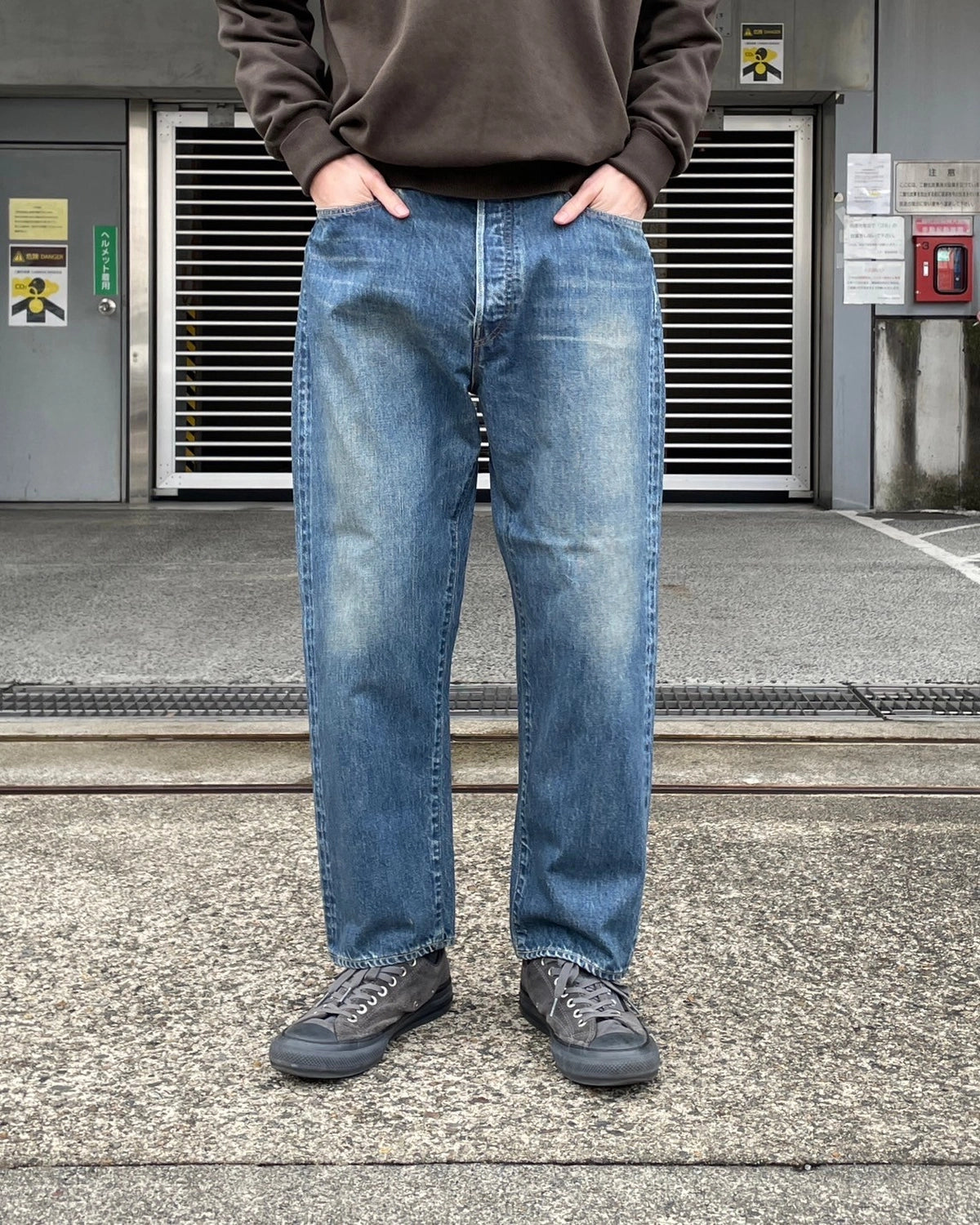 A.PRESSE / Washed Denim Wide Pants (AP-4002)