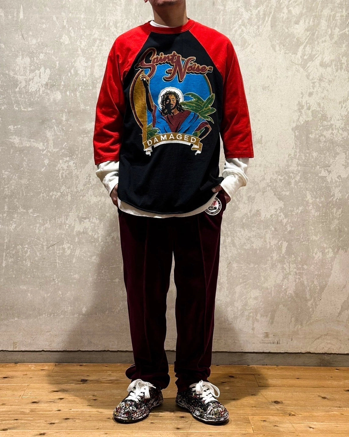 【未開封】スサシ Lサイズ すさしっち Raglan ロンT SAINT M×××××× (セントマイケル) × LASTMAN / LM_SS TEE -SNT