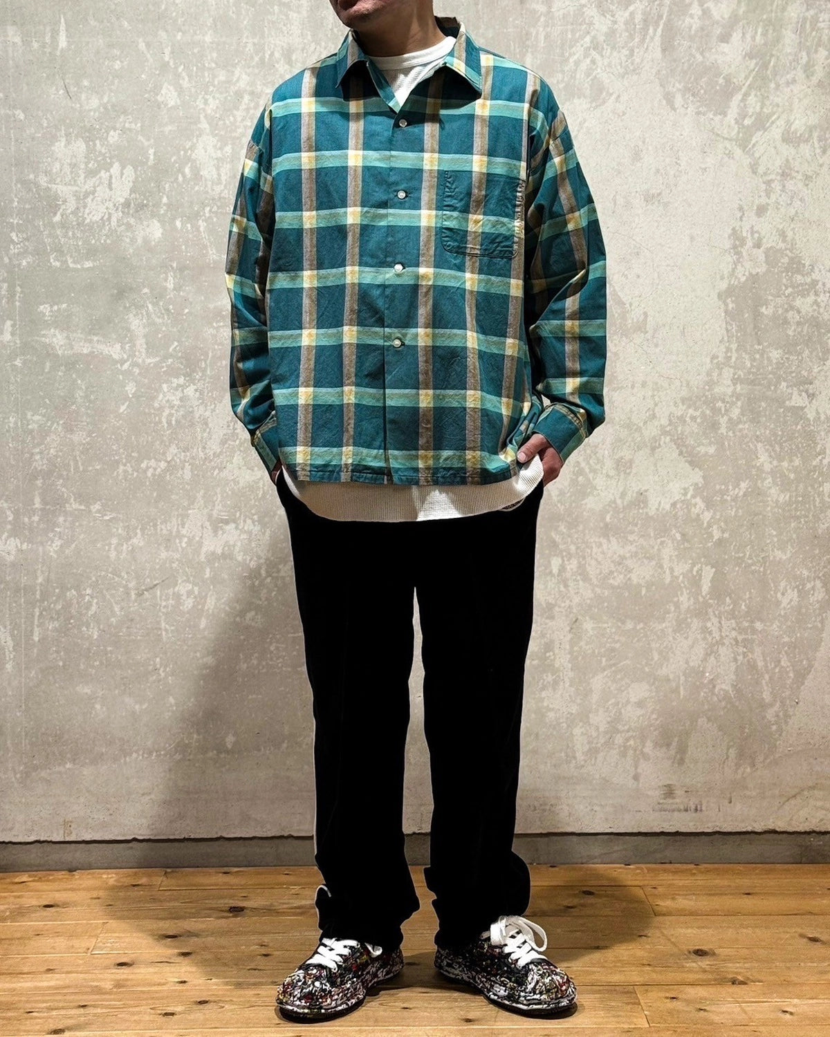 もっちさん確認 SAINT M×××××× (セントマイケル) × LASTMAN / LM_CHECK SHIRT