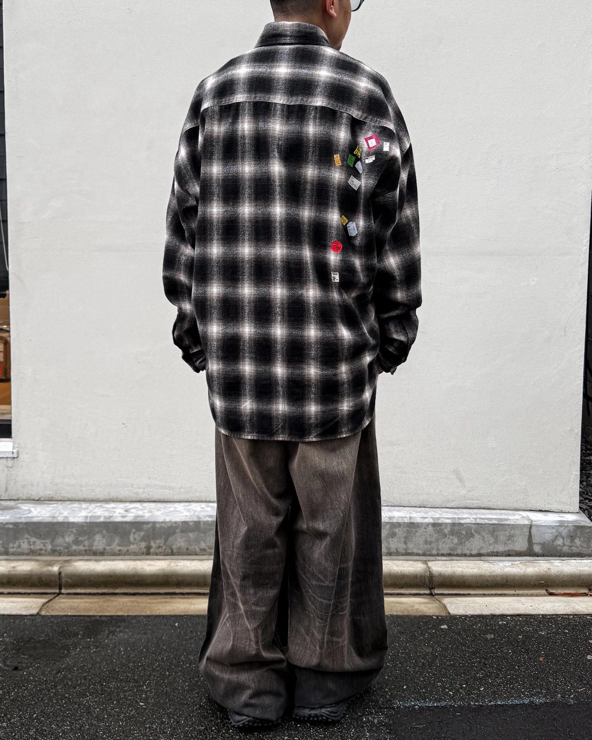 Maison MIHARA YASUHIRO / Price Sticker Printed Check Shirt (A17SH088)