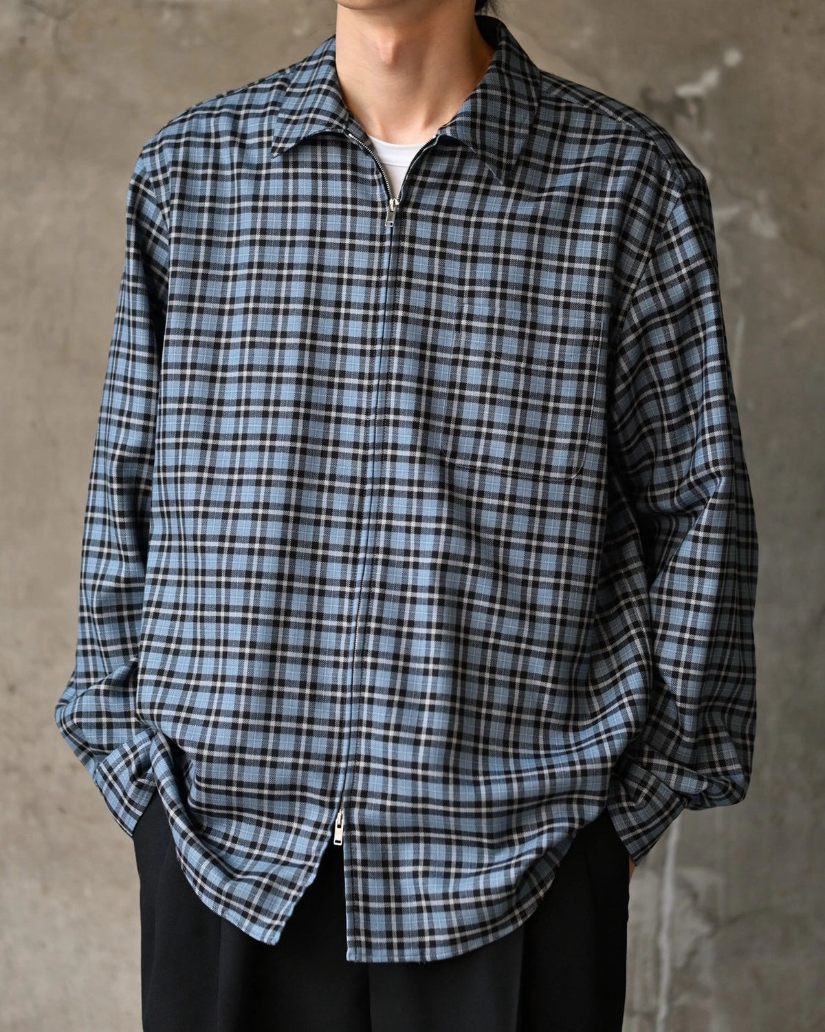 MARKAWARE / Organic Wool Viyella / Zip Shirt (A26C17SH03C)
