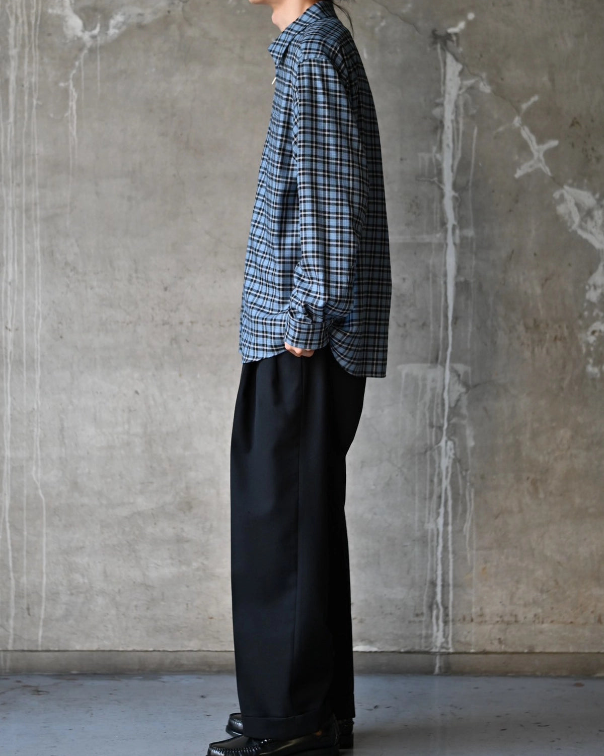 MARKAWARE / Organic Wool Viyella / Zip Shirt (A26C17SH03C)
