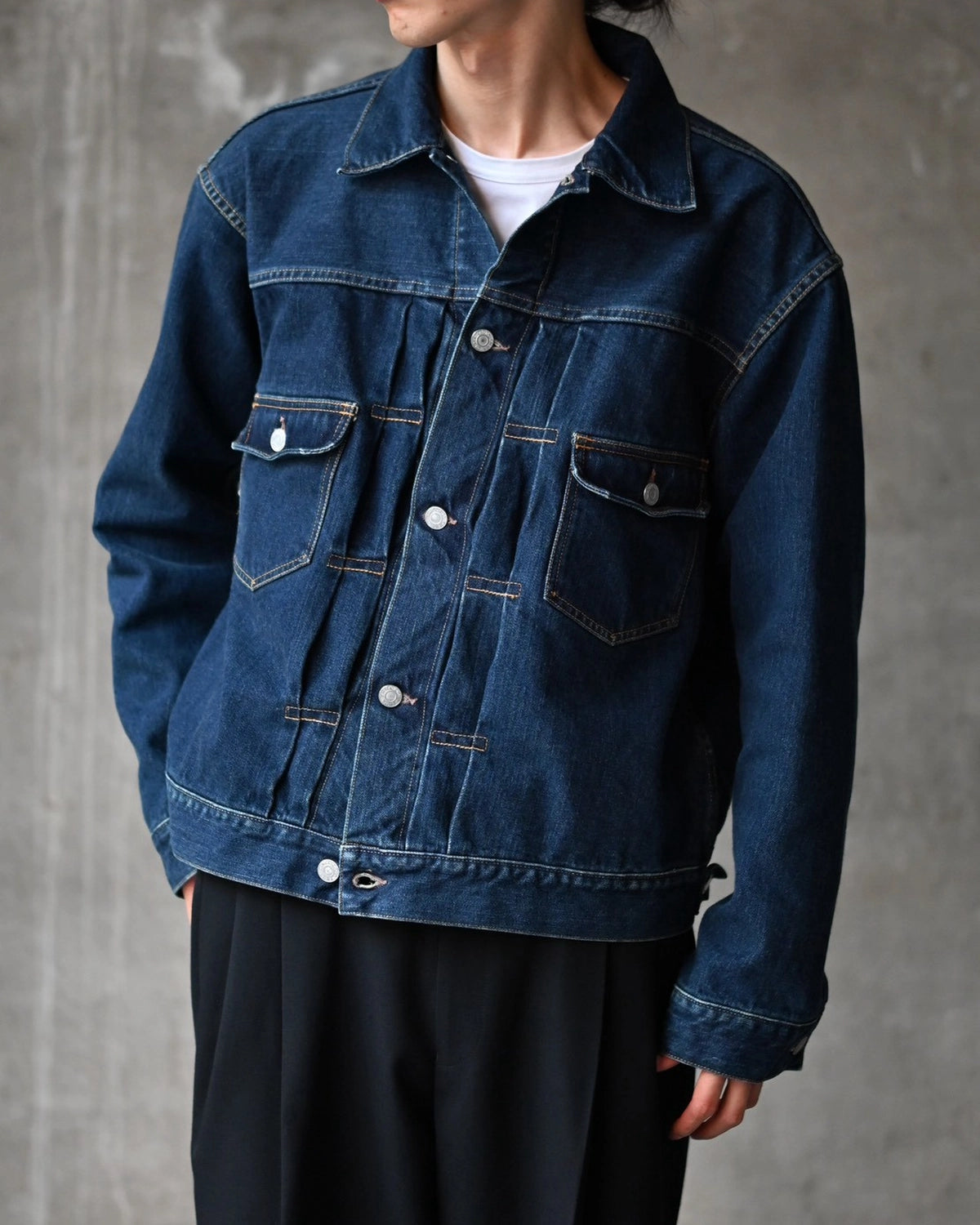 CIOTA / Double Pocket Denim Jacket (JKLM-302-PIDEBL)