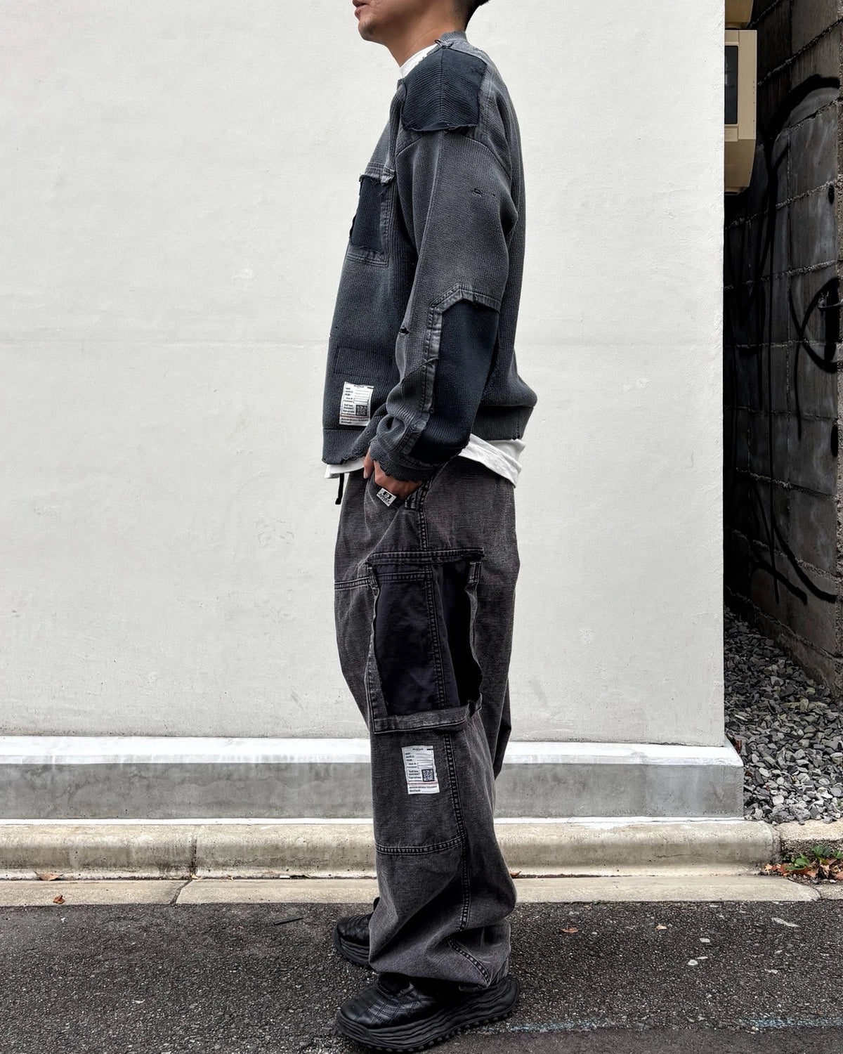 Maison MIHARA YASUHIRO / Cotton Satin Cargo Pants (J17PT172)