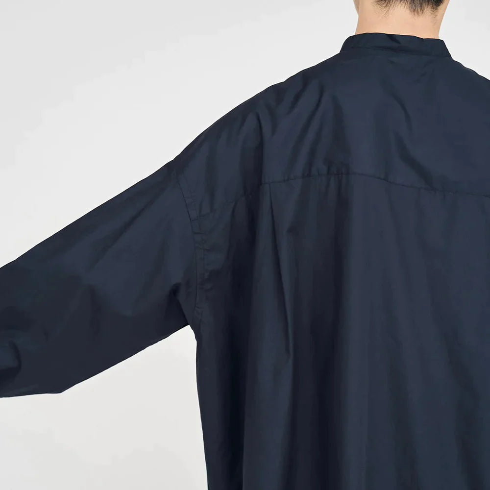 Graphpaper / Broad L/S Oversized Band Collar Shirt (GM244-50023B)