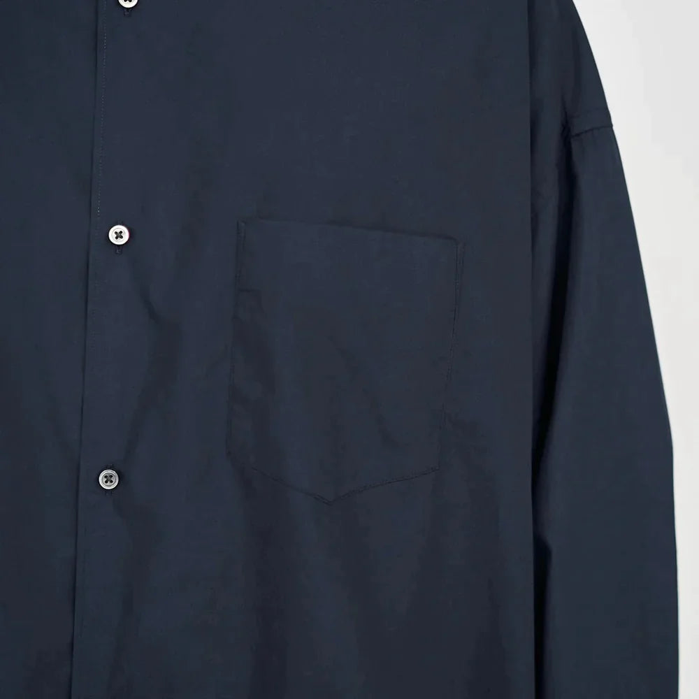 Graphpaper / Broad L/S Oversized Band Collar Shirt (GM244-50023B)