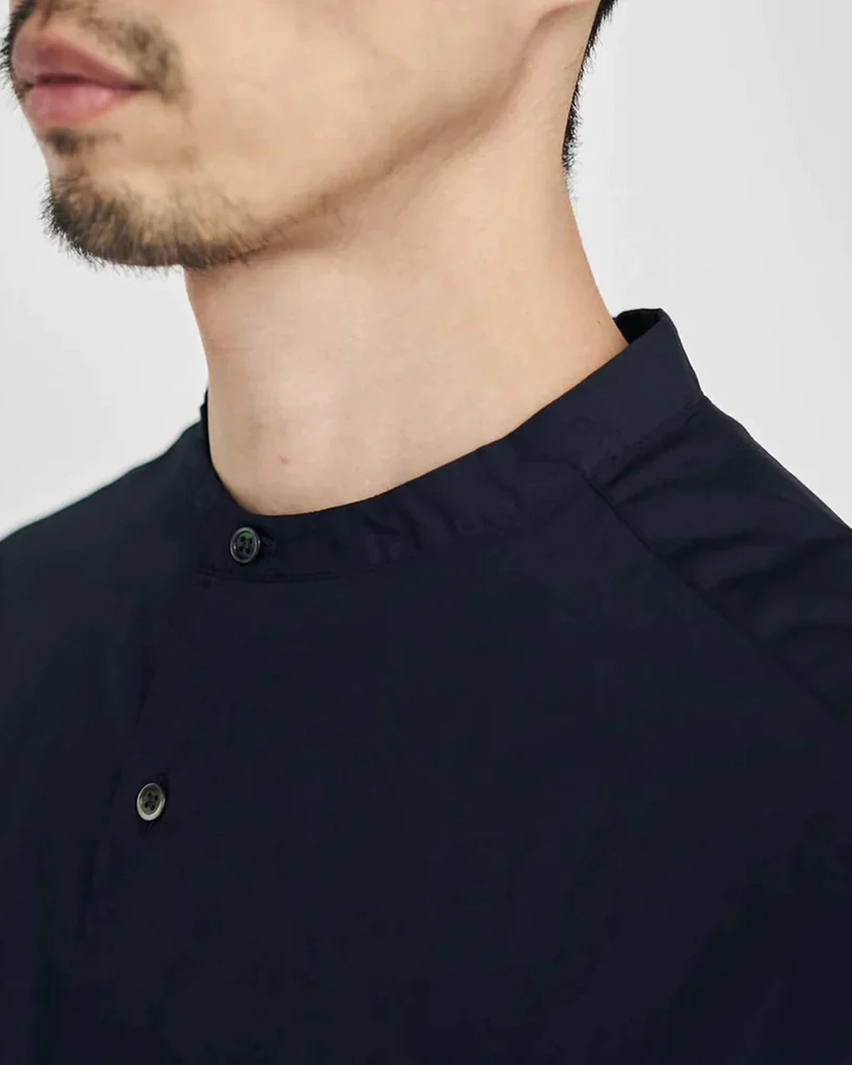 Graphpaper / Broad L/S Oversized Band Collar Shirt (GM253-50002B)