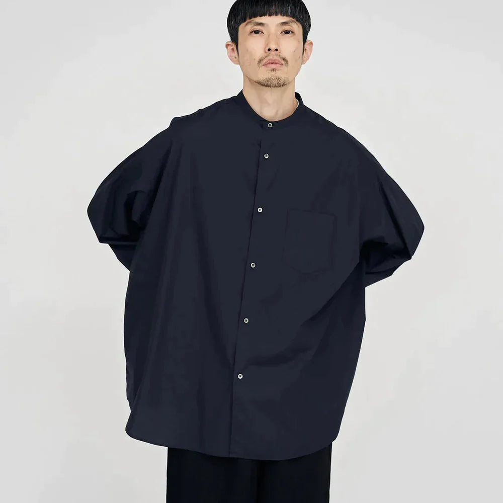 Graphpaper / Broad L/S Oversized Band Collar Shirt (GM244-50023B)