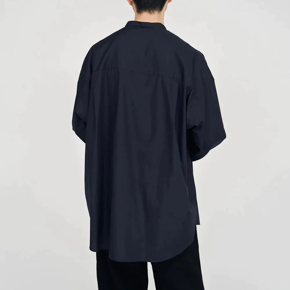 Graphpaper / Broad L/S Oversized Band Collar Shirt (GM244-50023B)