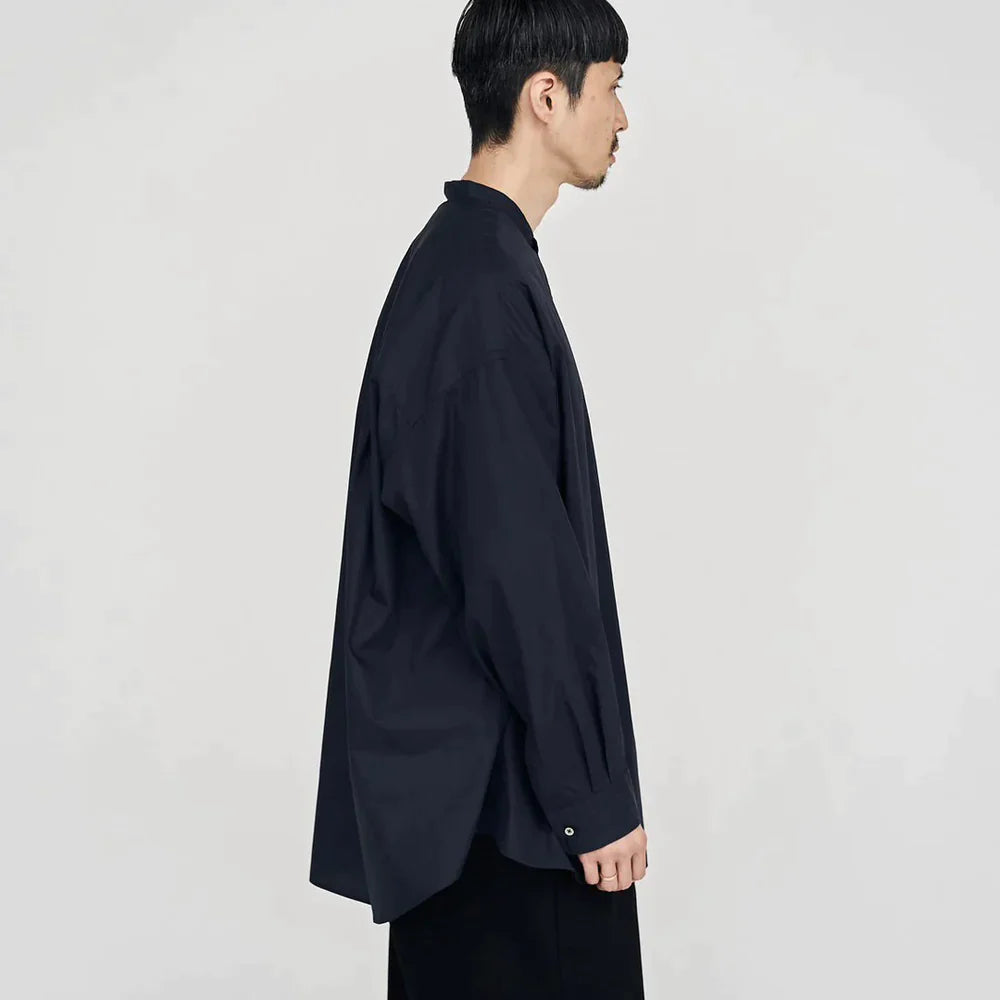 Graphpaper / Broad L/S Oversized Band Collar Shirt (GM244-50023B)