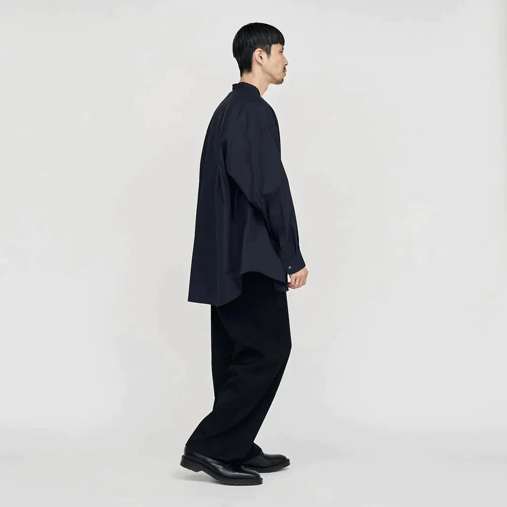 Graphpaper / Broad L/S Oversized Band Collar Shirt (GM244-50023B)