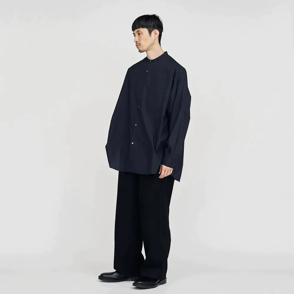 Graphpaper / Broad L/S Oversized Band Collar Shirt (GM244-50023B)