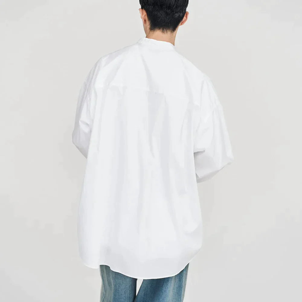 Graphpaper / Broad L/S Oversized Band Collar Shirt (GM244-50023B)