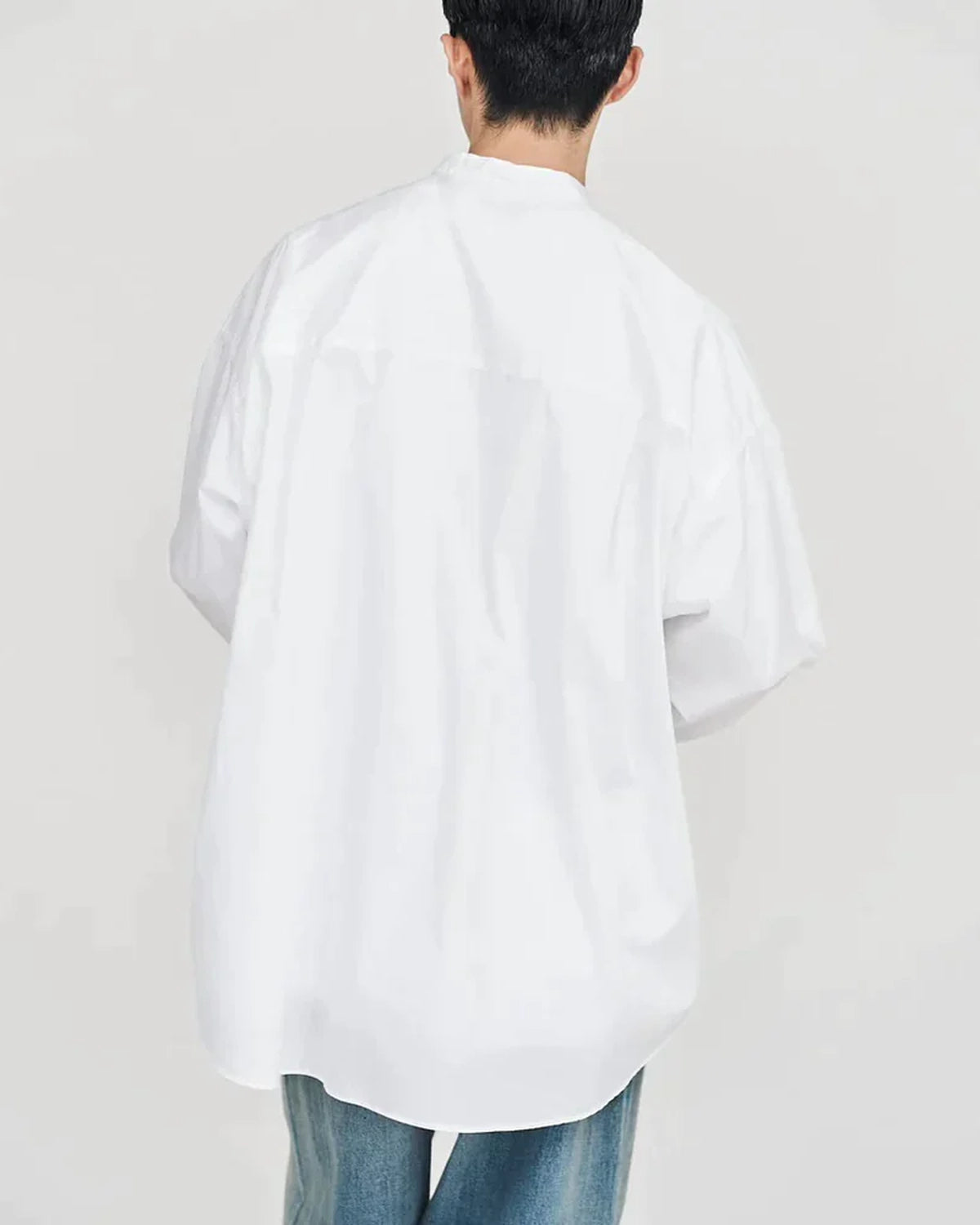 Graphpaper / Broad L/S Oversized Band Collar Shirt (GM253-50002B)