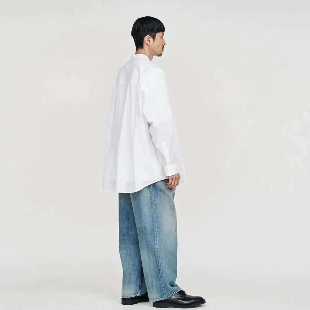 Graphpaper / Broad L/S Oversized Band Collar Shirt (GM244-50023B)