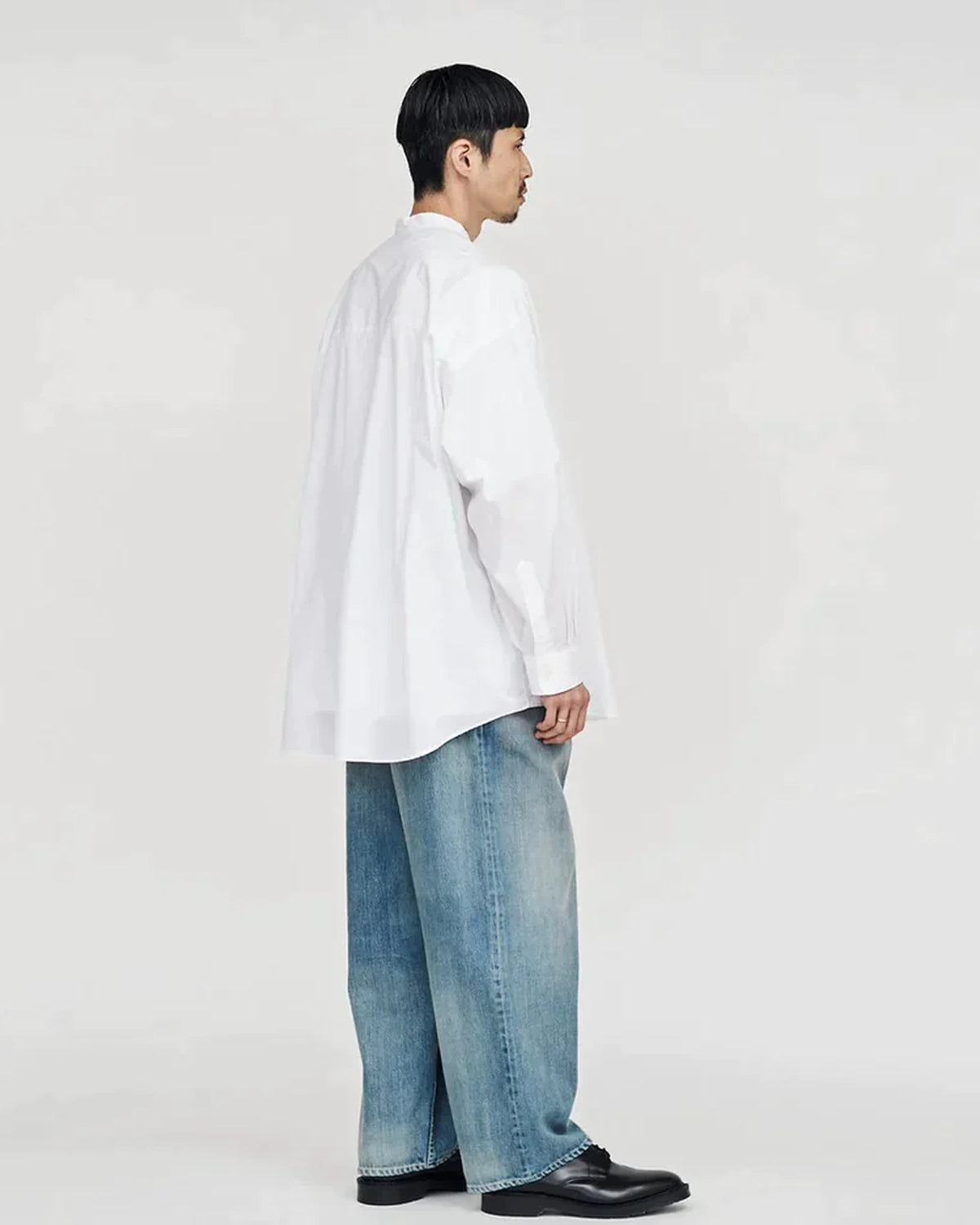 Graphpaper / Broad L/S Oversized Band Collar Shirt (GM253-50002B)