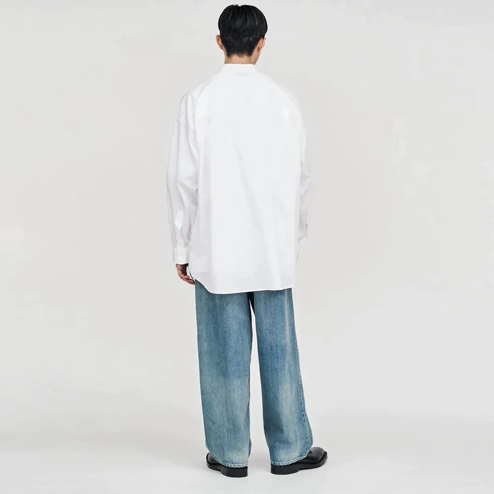 Graphpaper / Broad L/S Oversized Band Collar Shirt (GM244-50023B)