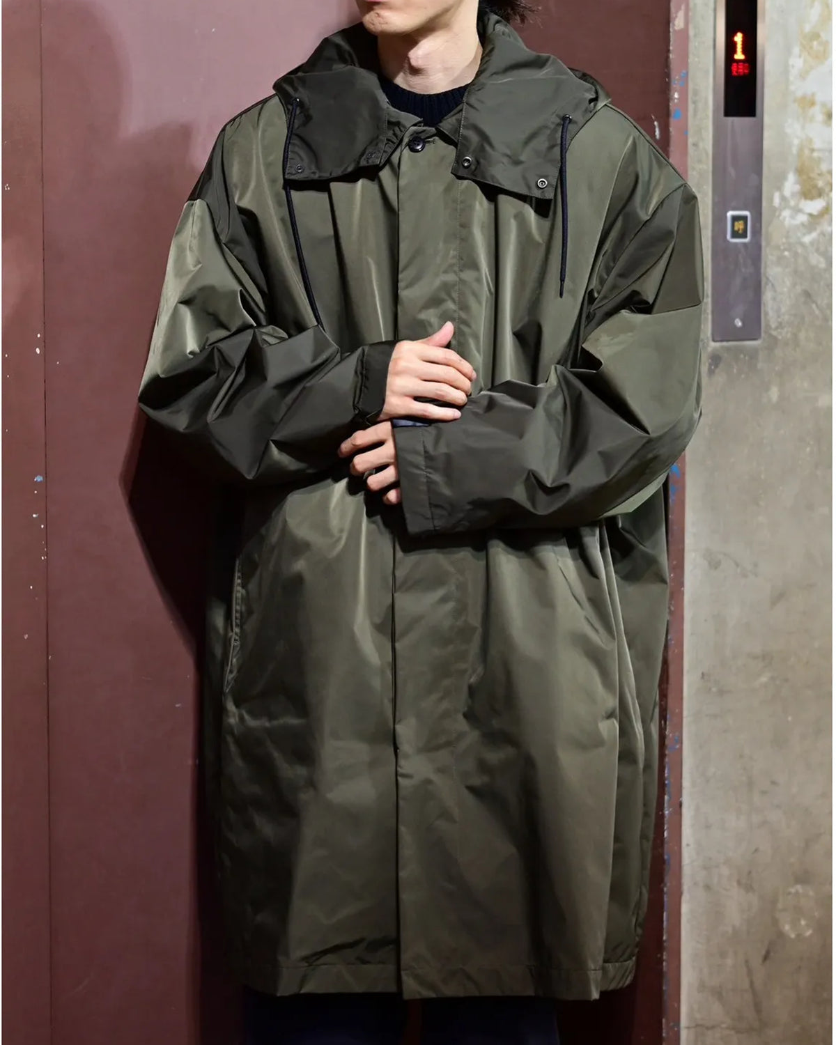 N.HOOLYWOOD COMPILE / HOODED BALMACAAN COAT (2262-CO05-019)