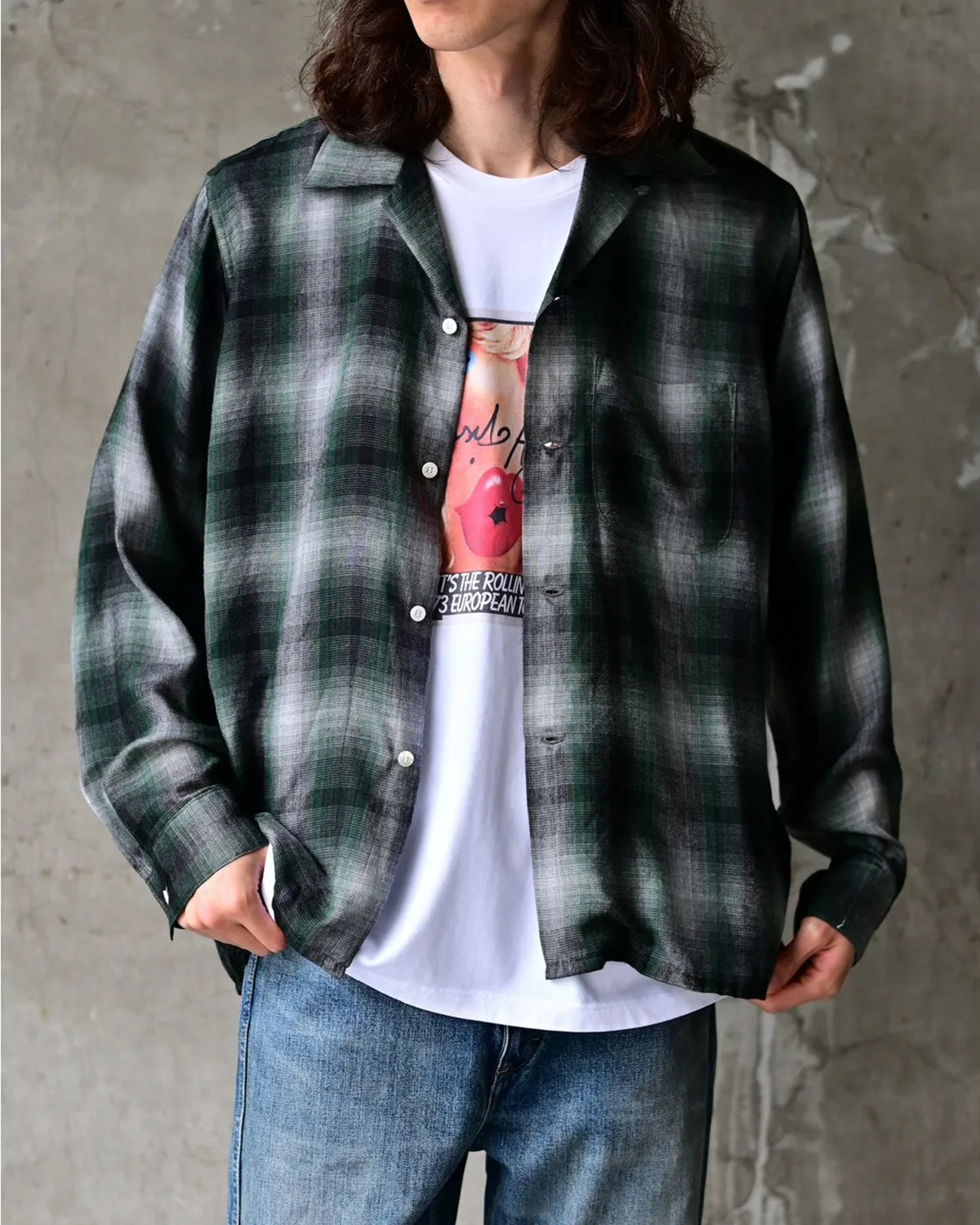 MINEDENIM / T.Rayon Ombre Open Collar Shirt (MDFBF09501)