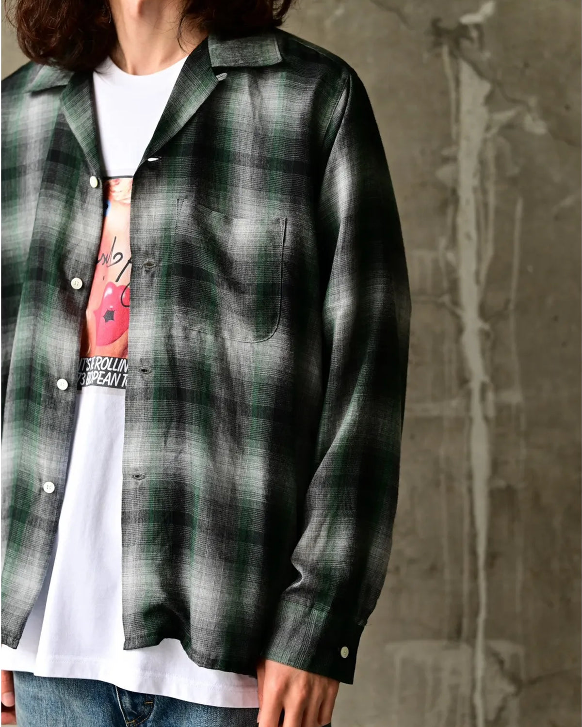 MINEDENIM / T.Rayon Ombre Open Collar Shirt (MDFBF09501)