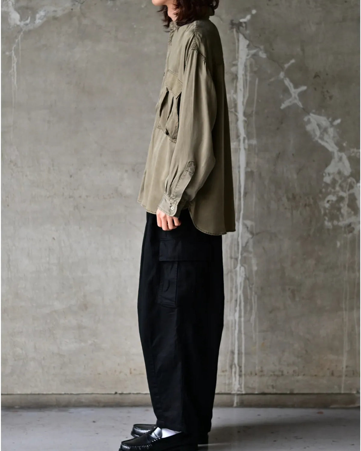 is-ness / Cupro Military Shirt (26AW_13_1008AWSH01)