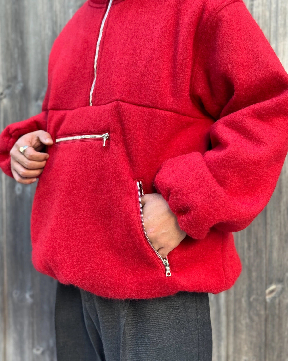 blurhms / Pe/Alpaca Fleece Harf-Zip P/O (BHS26F032PeAp)