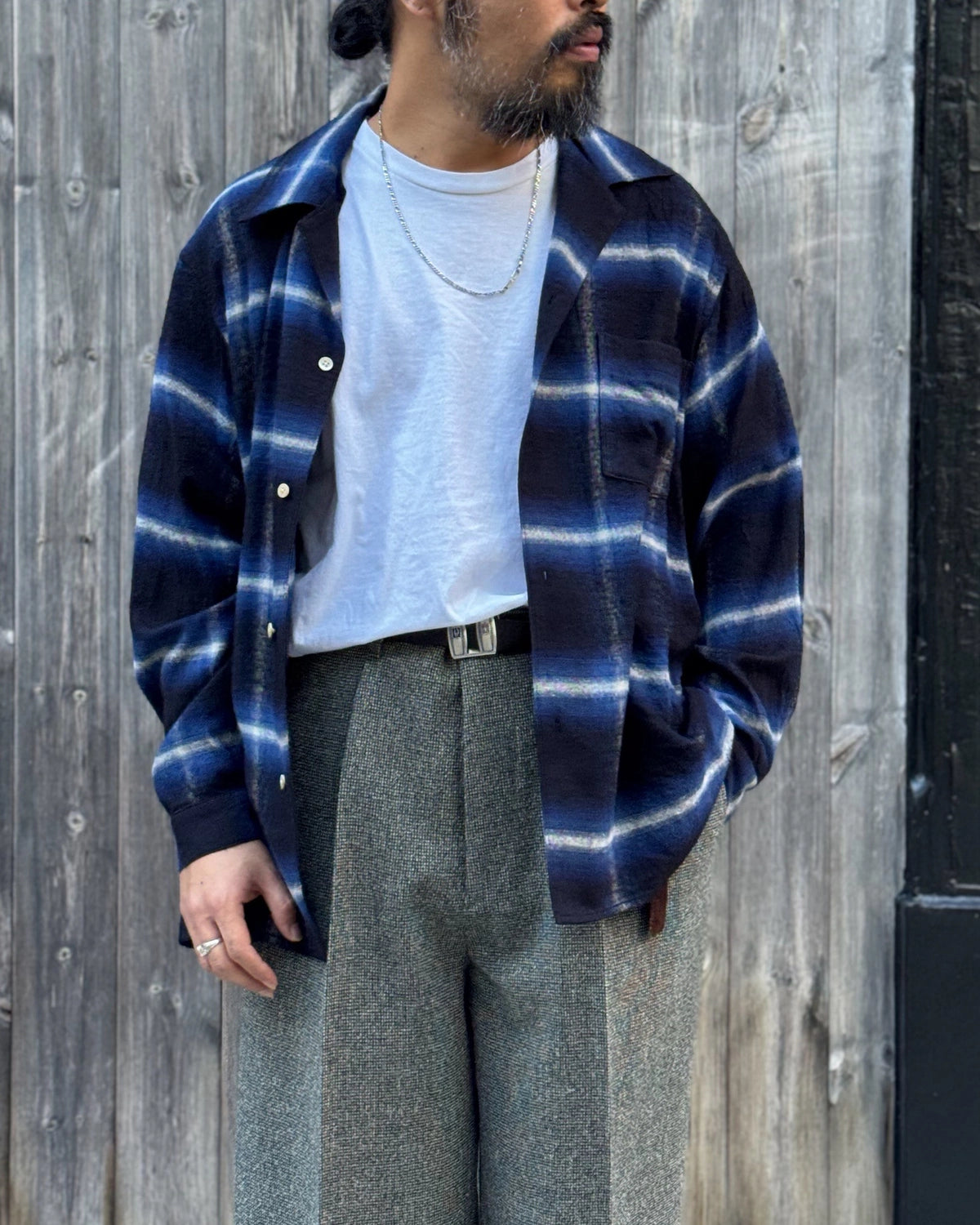 blurhms / Cotton Rayon Ombre Open-collar Shirt L/S (BHS26F019Omb)