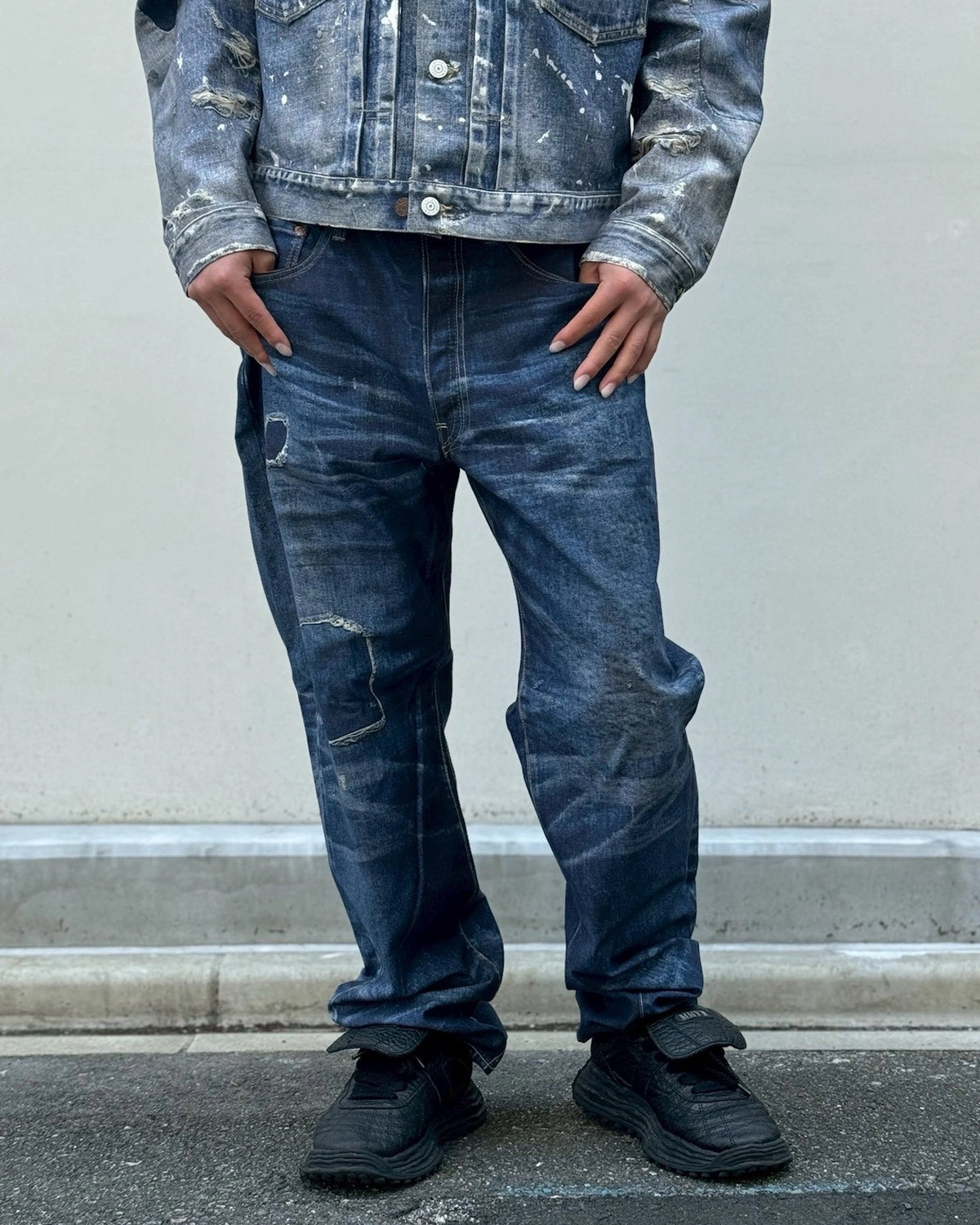 eYe JUNYA WATANABE MAN × New Manual / 綿ナイロンツイル 転写プリント New Manual Wネーム (WQ-P903-100)