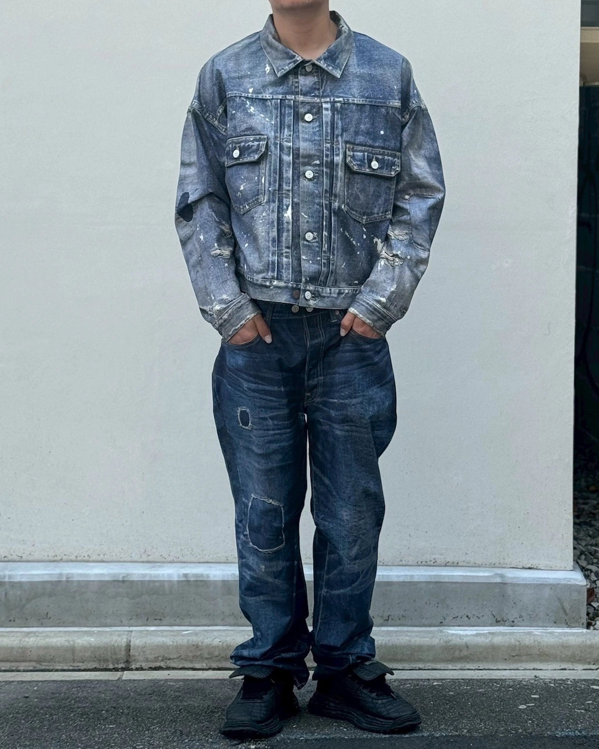 eYe JUNYA WATANABE MAN × New Manual / 綿ナイロンツイル 転写プリント New Manual Wネーム (WQ-P903-100)