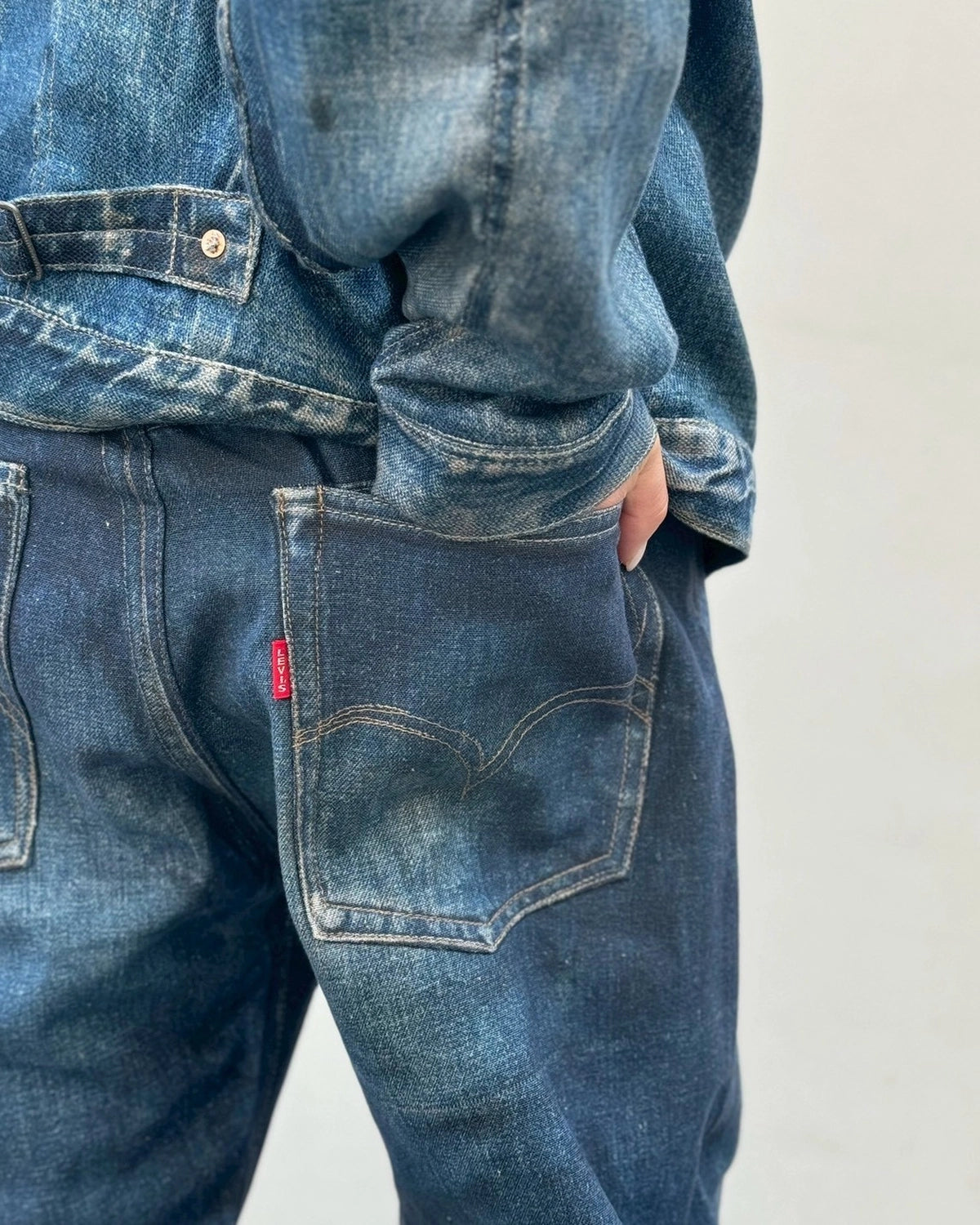 eYe JUNYA WATANABE MAN × Levis × Ber Ber Jin / 麻オックス 転写プリント Levis Wネーム Ber Ber Jin (WQ-J904-100)
