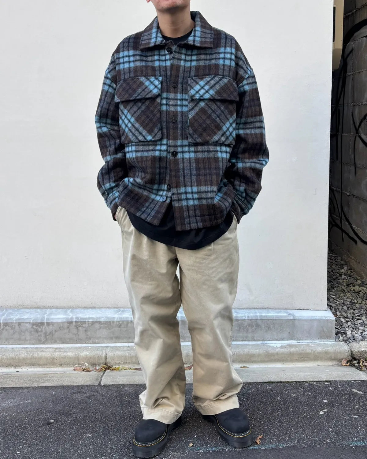 entire studios / Fjord Shirt Blue Check (ESFW26SR016181661)