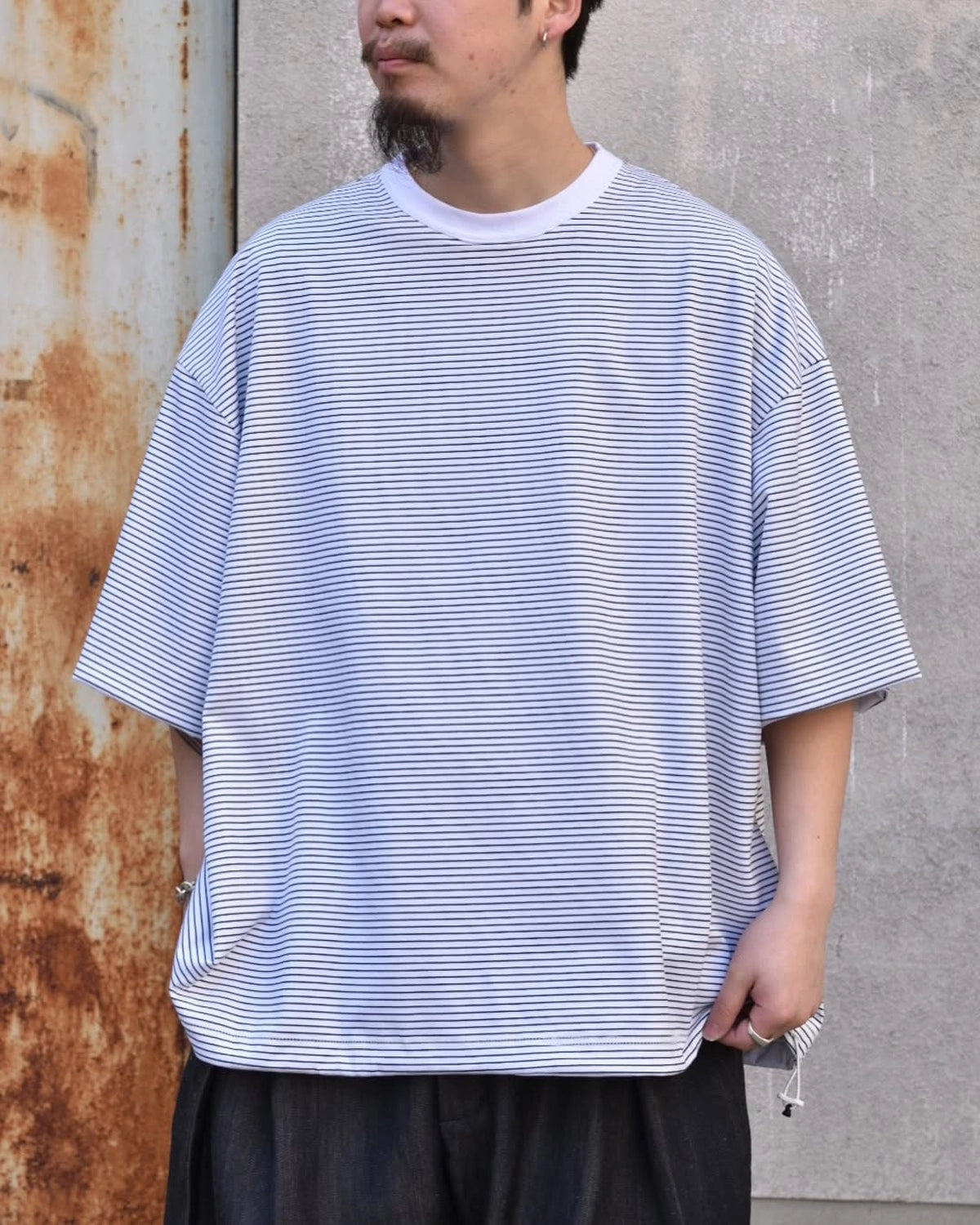 is-ness / REVERSIBLE BALLOON BORDER T-SHIRT (25SS_06_1007SSCST05)