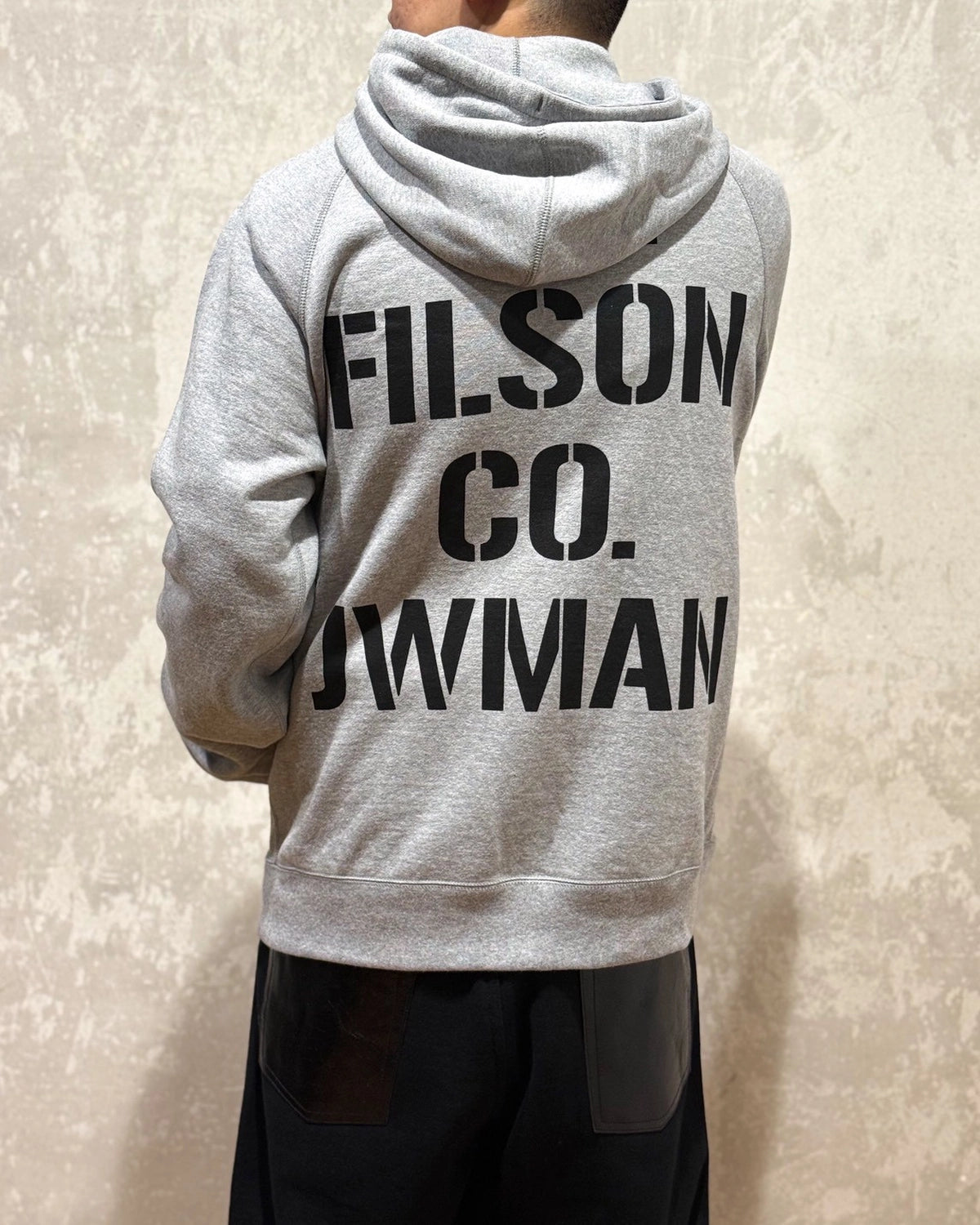 JUNYA WATANABE MAN x FILSON / フーディ 綿起毛裏毛×レザー FILSON Wネーム (WP-T007-051)
