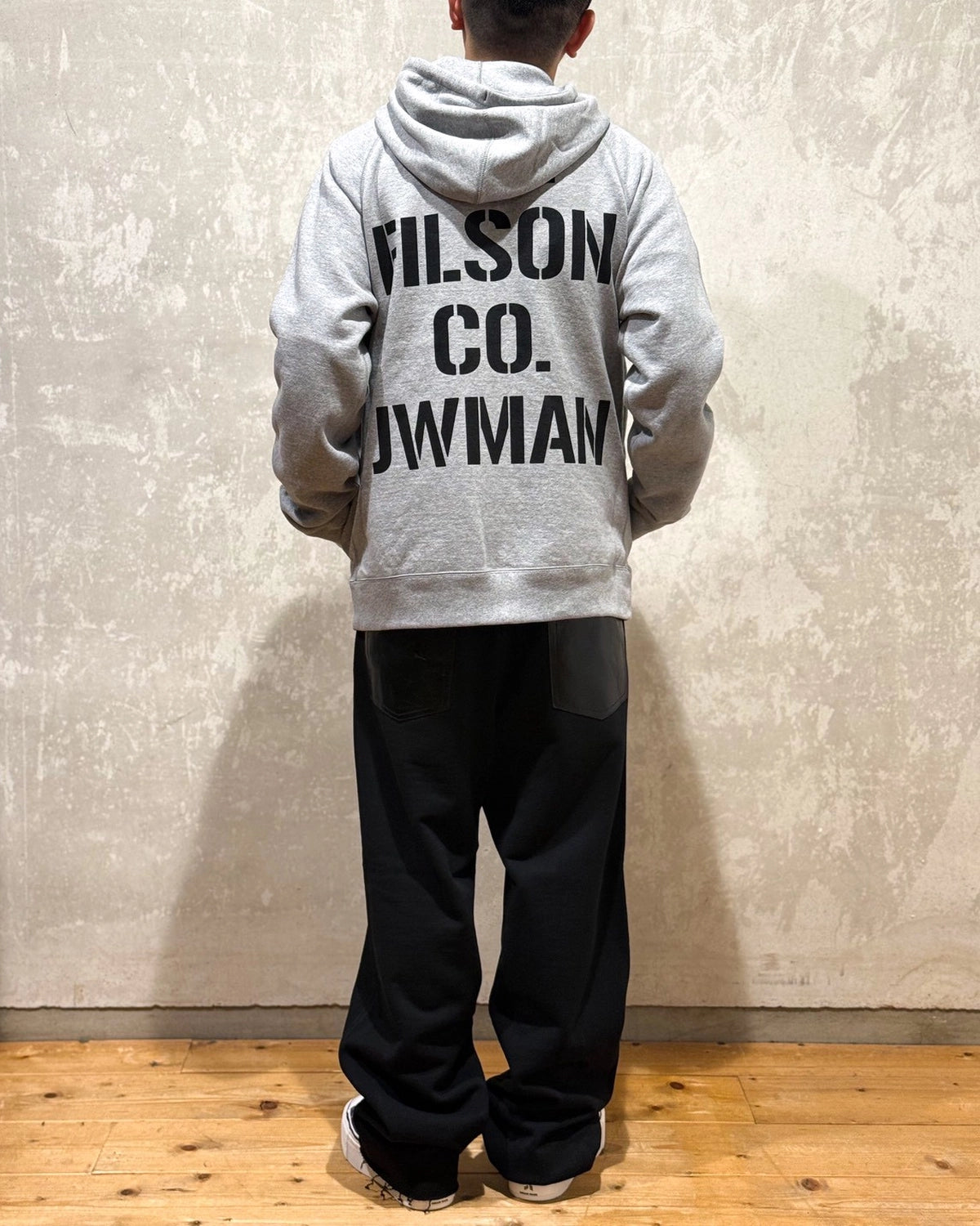 JUNYA WATANABE MAN x FILSON / フーディ 綿起毛裏毛×レザー FILSON Wネーム (WP-T007-051)