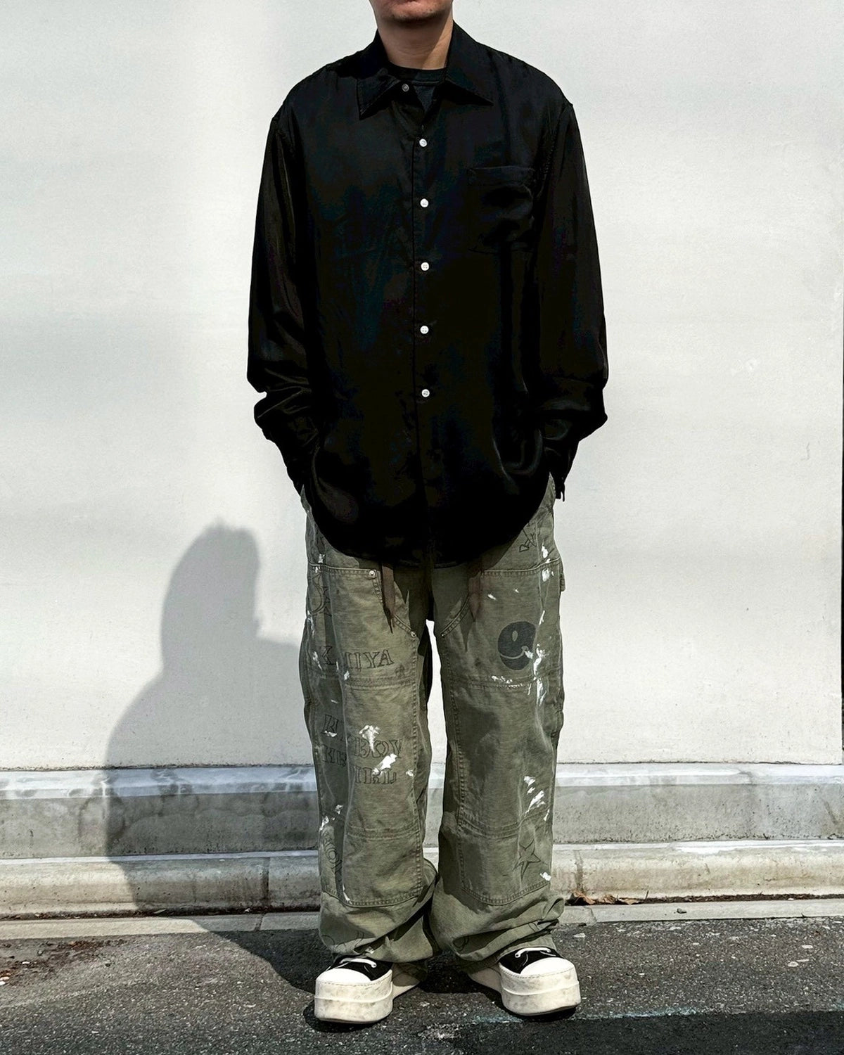 KAMIYA / Ash Fade Cupro Shirt (G16SH047)