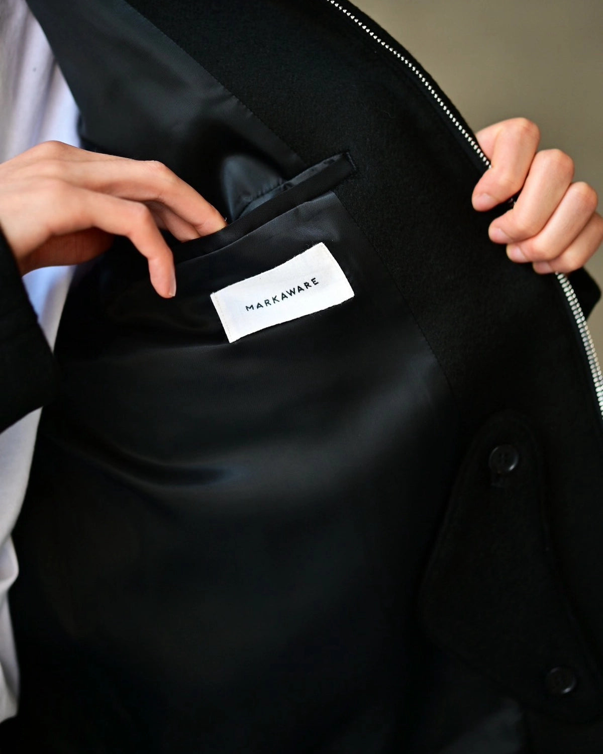 MARKAWARE / Cashmere Double Faced Cloth / Worker Jacket (A26C19BL01C)