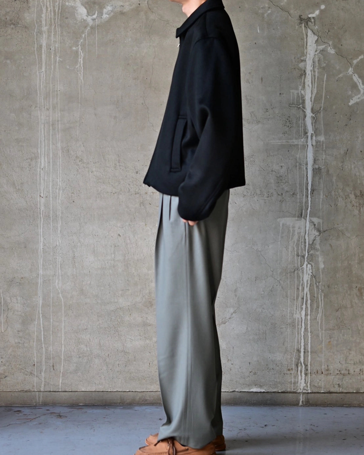 MARKAWARE / 2/2/96 Wool Flannel / Double Pleated Straight Trousers (A26C18PT01C)
